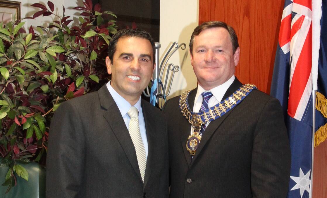 Back in the driver's seat: Kent Johns (right) is Sutherland Shire mayor again and Carmelo Pesce is deputy mayor. Picture: Sutherland Shire Council