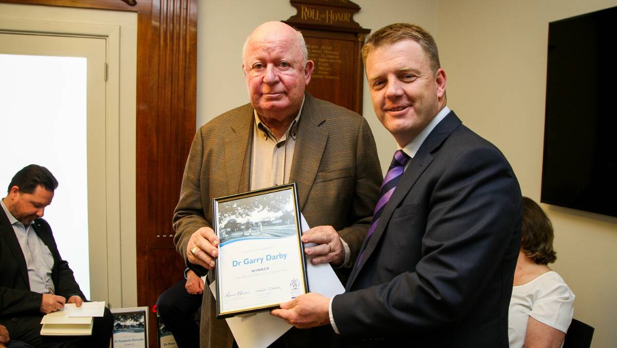 Winner: Dr Garry Darby with Rockdale Mayor Shane O’Brien. Picture: Sam Venn.

