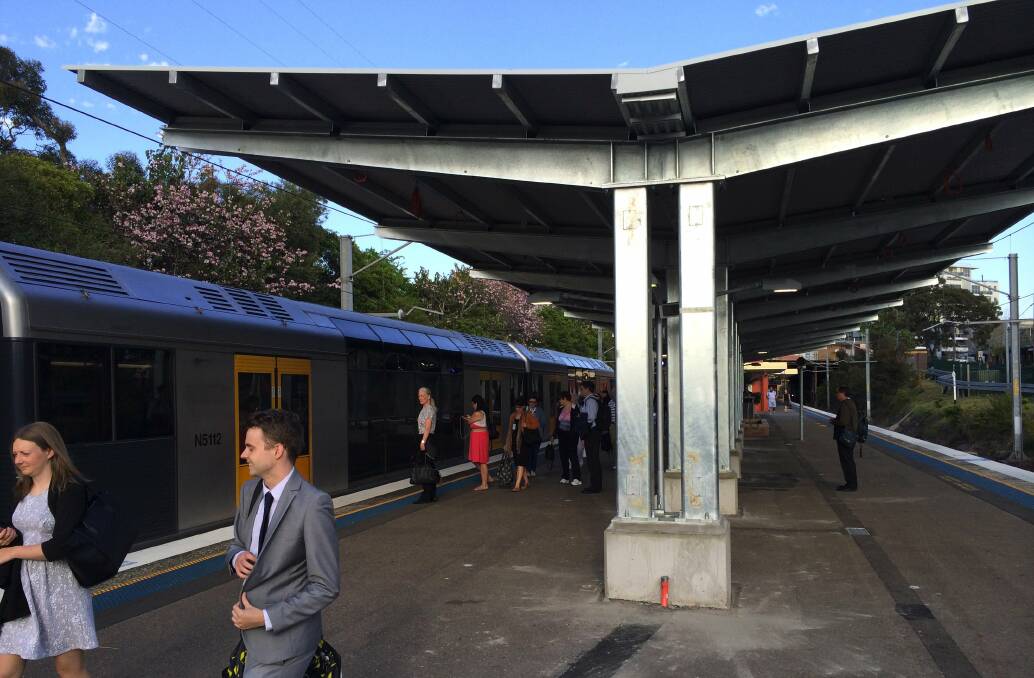 Protection for passengers: Caringbah railway station’s new canopy.
