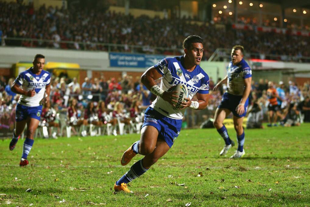 Now a Dragon: Tim Lafai in action for the Bulldogs in 2015. Picture: Cameron Spencer/Getty Images
