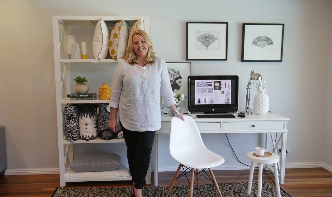 Style master: Kathryn Bloomer in a home she has decorated at Lilli Pilli. Picture: Chris Lane 
