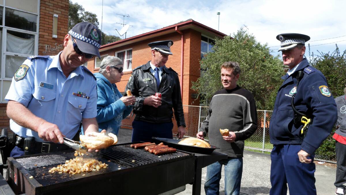 Community ties: Miranda police held a BBQ with local residents to hear their concerns about local crime. Picture: Jane Dyson
