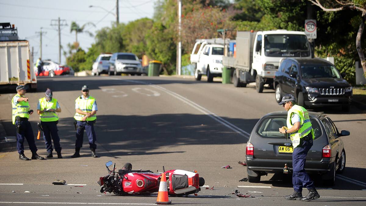 Police at the scene of the accident on Thursday morning. Picture: Chris Lane
