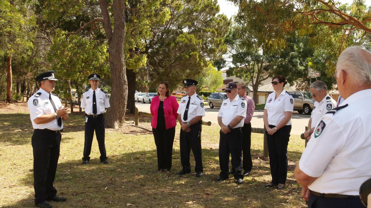 Breakthrough: Ground was broken for the new Menai Bush Fire Brigade station today. NSW RFS Assistant Fire Commissioner Stuart Midgley attended the event.  Picture Chris Lane

