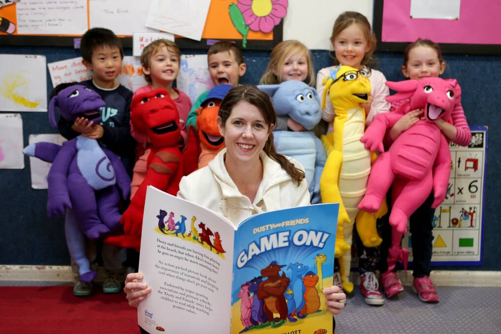Fun lessons: Educator and author Sarah Tillott at Bay Road Kindy.Picture: Jane Dyson
