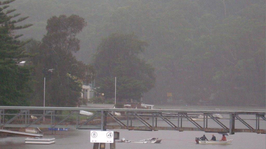 Wet,wet,wet: Reader Sandra Hamilton sent in these photos taken at the Woronora River Monday afternoon.
