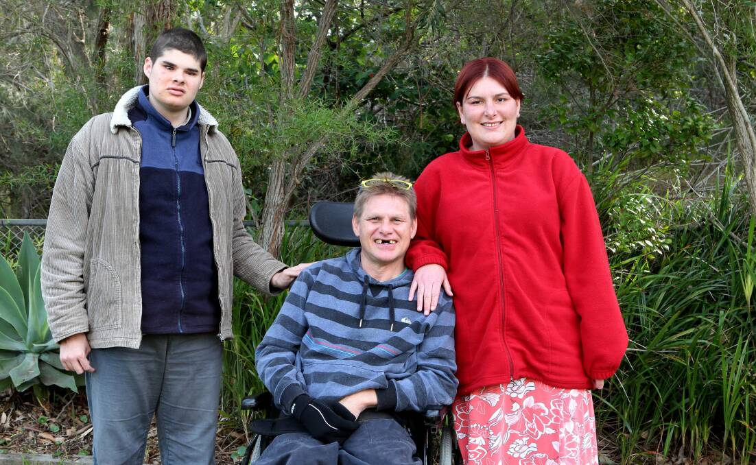 What the NDIS means to me: Sharing their NDIS experiences are Sylvanvale clients Alex, Mark and Leigh. Picture: Jane Dyson.

