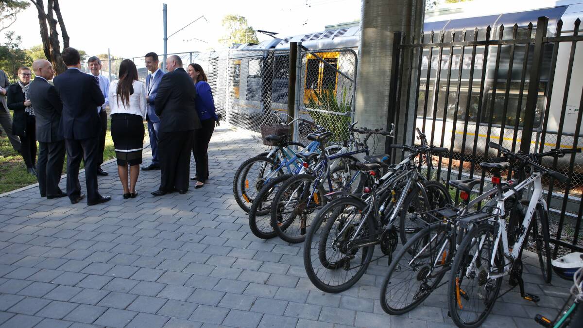 Pushing ahead: Commuter bikes at Woolooware railway station, where the project was announced in May this year. Picture: John Veage
