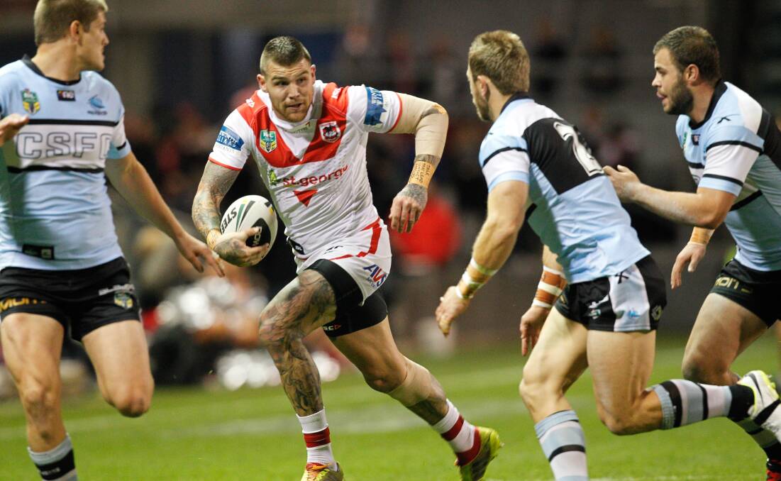 Winners? Dragons centre Josh Dugan who is one of the key men in tonight’s clash against Manly. Picture:  Christopher Chan

