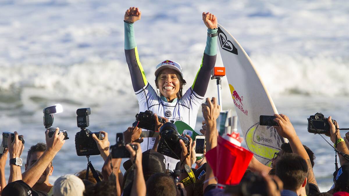 Winning style: Sally Fitzgibbons has won the Billabong Rio Pro defeating World No. 1 Carissa Moore in the final on Monday. Picture: © ASP/ Smorigo

