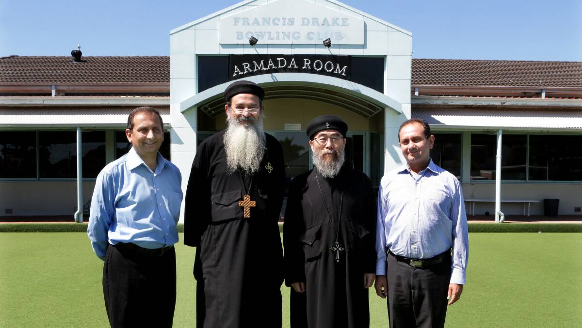 Community use: Church leaders Ehab Hanna (left), Father Yousef Fanous, Father Thomas Kanazaki and Richard Hanna.  Picture: Jane Dyson
