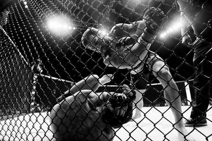  "Wow.  Great use of being so close to the action, great timing.'' Chris Lane's CNA award-winning photograph of UFC.
