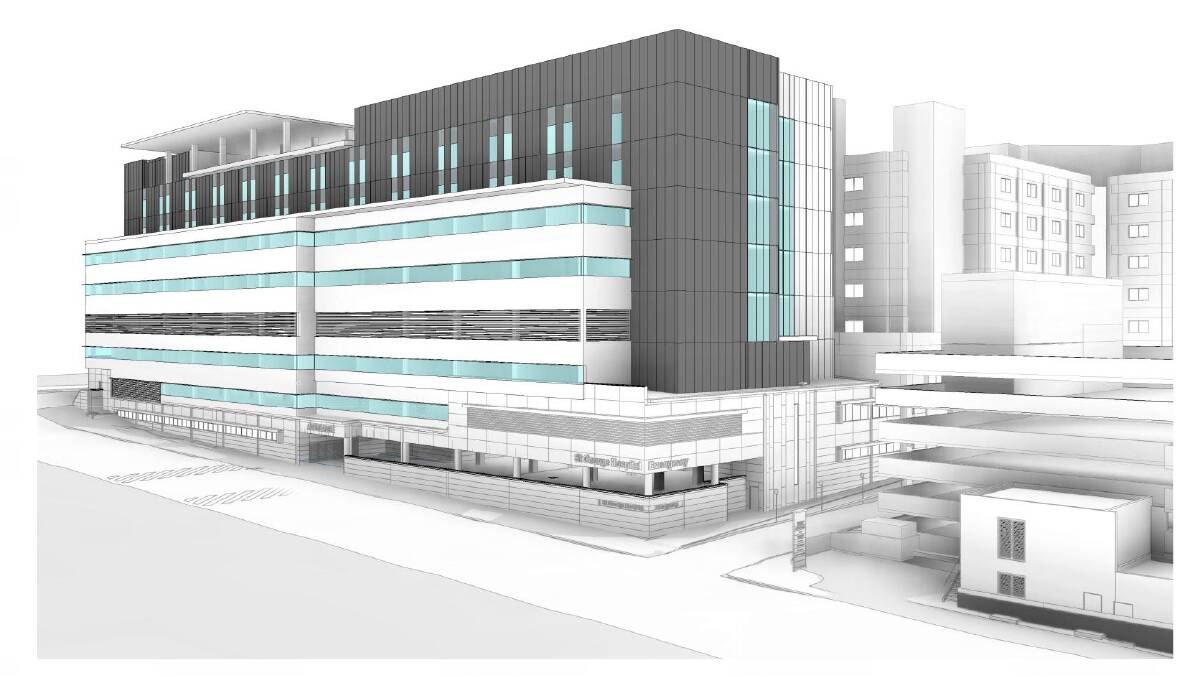 An artist's impression of the new levels above the emergency department.
