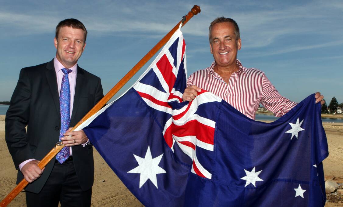 Community support: Glenn Wheeler is pictured with Rockdale Mayor Shane O'Brien as Rockdale's Australia Day Ambassador in 2013. Picture: Jane Dyson
