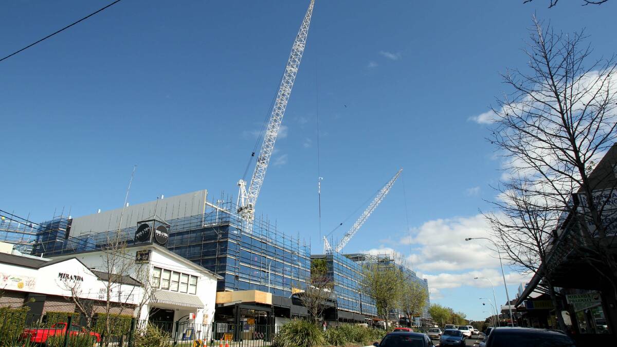 Christmas opening: The Westfield Miranda redevelopment proceeds at full pace. Picture: Jamie Ellis.

