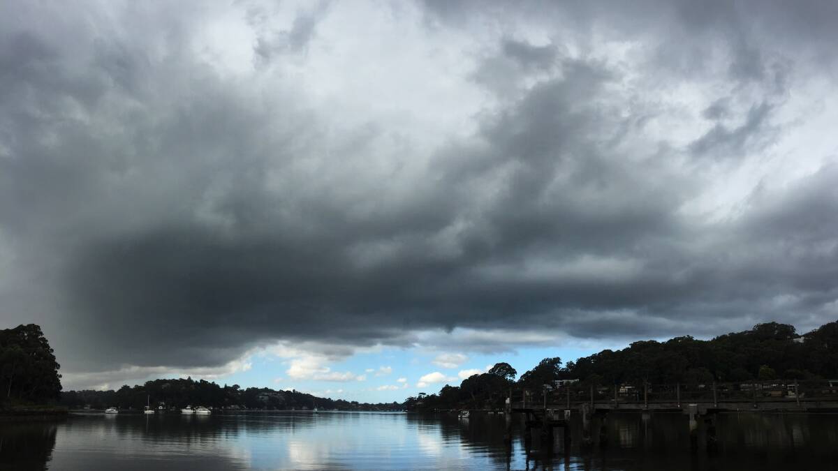 More dramatic skies: Leader photographer Jane Dyson took this photo from Como on Wednesday afternooon as clouds gathered over the Georges River.
