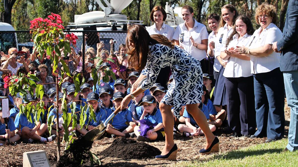 Catherine, Duchess of Cambridge at Winmalee Girl Guide Hall to meet the girl guides and plant a tree. Photo: Wolter Peeters/Fairfax Media