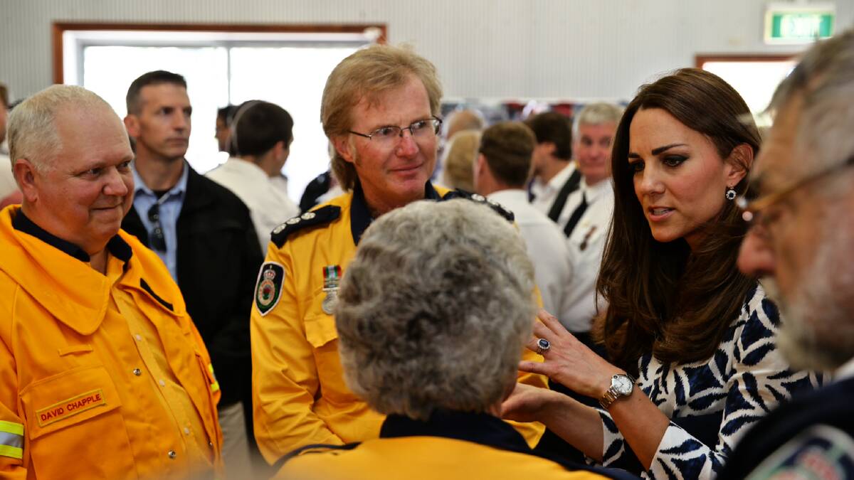 Catherine, Duchess of Cambridge at Winmalee Girl Guide Hall to meet first responders involved in the October bushfires. POOL Photo: Wolter Peeters/Fairfax Media.