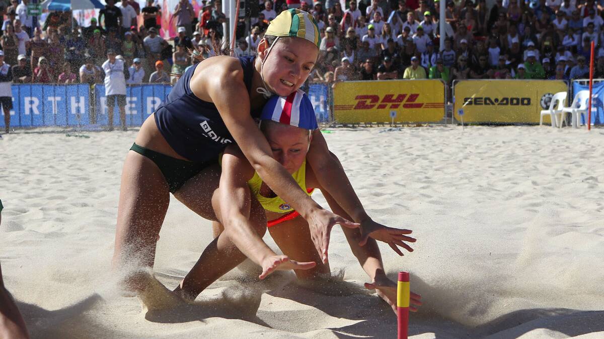 Action from the 2014 Australian Surf Lifesaving titles at Scarborough beach, Perth.Picture John Veage