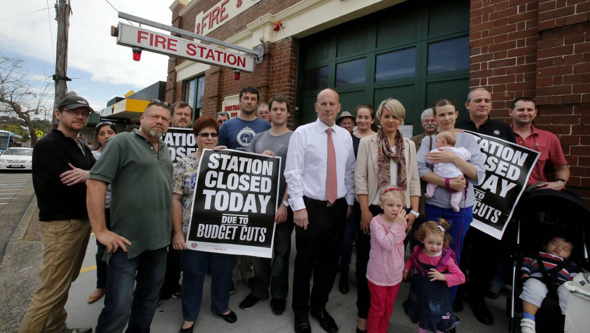 Do something: John Robertson joins concerned residents at Mortdale fire station. Picture: Jane Dyson