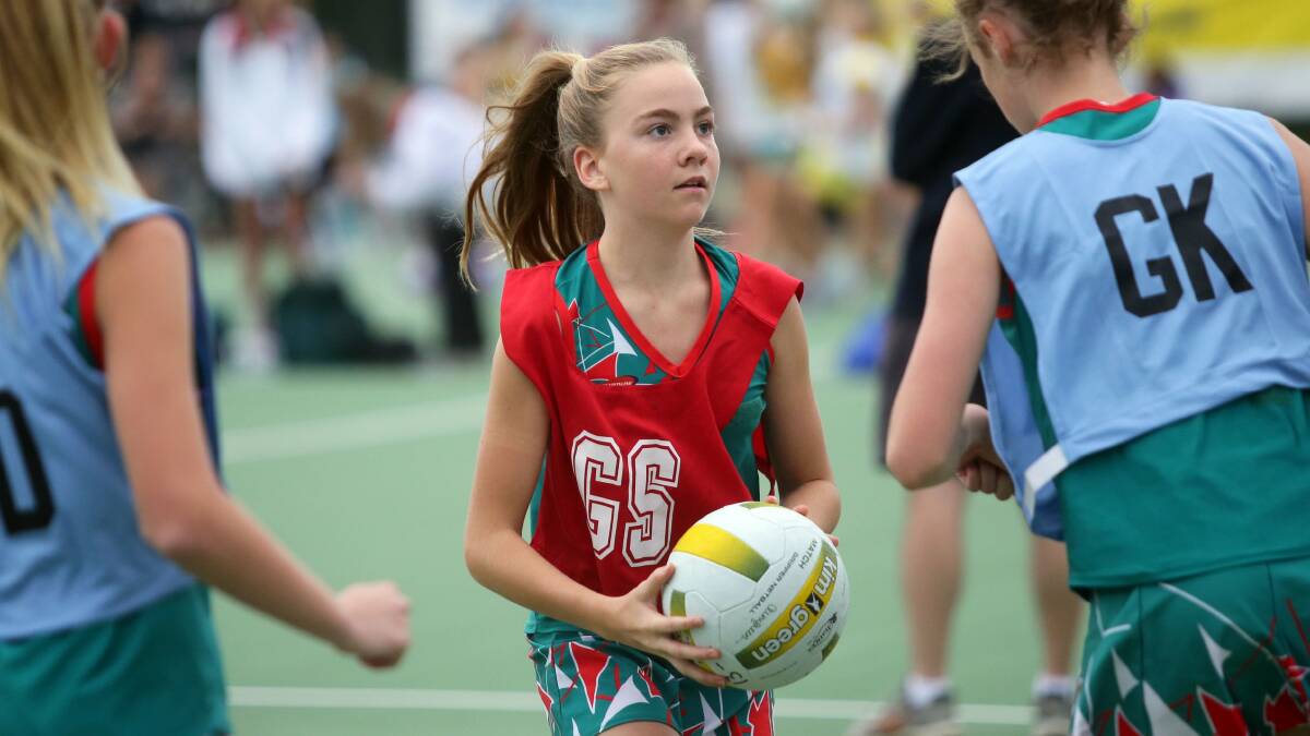 Games on: Two Gymea teams in competition on Saturday at Belingarra Road Netball Courts, Miranda. Picture: Chris Lane