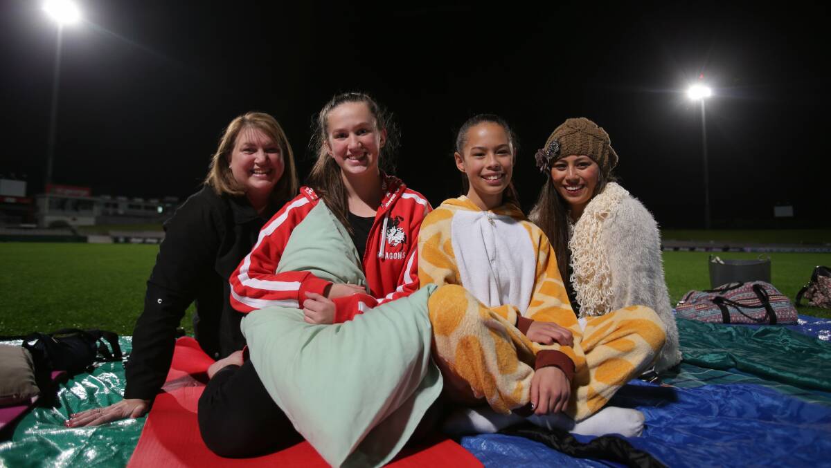 Under the stars: Michelle Gould, Emily Gould, Hayley Speziale and Jacqui Karauria. Picture Chris Lane