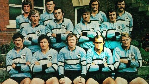 Sad passing: Cronulla Sharks five-eighth Chris Wellman (front row, second from right), a member of the 1973 grand final winning team. Picture: Cronulla Sharks​