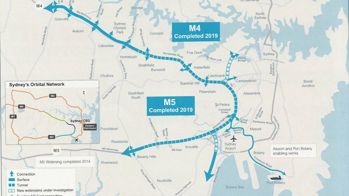  The plan: How WestConnex would be extended.