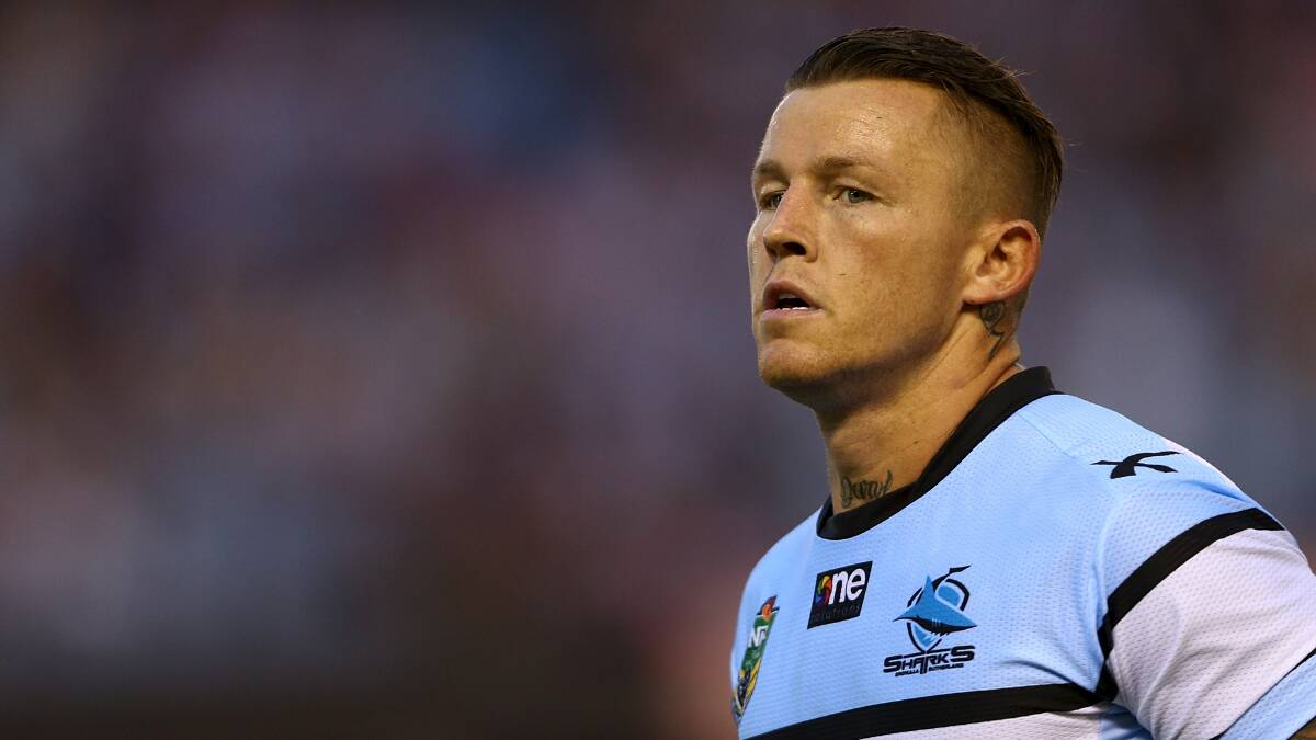 Todd Carney playing for the Sharks in 2014. Picture: Renee McKay/Getty Images