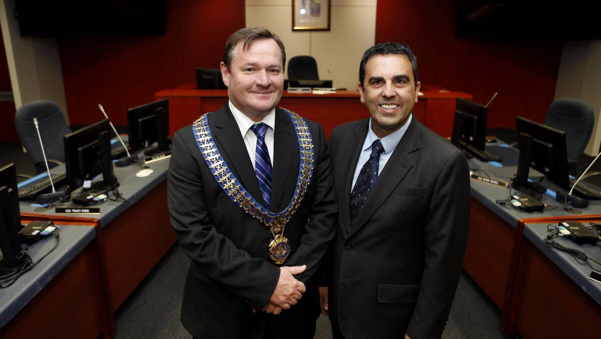 Great expectations: Sutherland Shire Mayor, Kent Johns with Councillor Carmelo Pesce. Picture: Jane Dyson