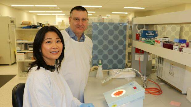 Professor Mimi Tang (front) of the Murdoch Childrens Research Institute with Dr Graeme Wald. Photo: Supplied