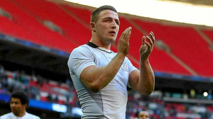 Hot property: Rabbitohs star Sam Burgess reportedly wants to play in a second World Cup for England, this time in rugby in 2015. Photo: Michael Steele
