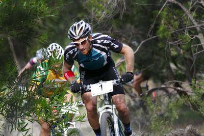 Top trails: Sutherland Shire Cycling Club vice-president Perren Delacour, racing with fellow club members at Sutherland, said the new trails are great news for all Sydney cyclists. Picture: John Veage 