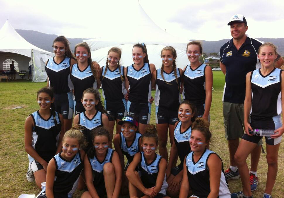 Undefeated again: Cronulla's winning State Cup team (back, from left) Bridget Fallah, Quincy Dodd, Olivia Mitchell, Taylah Donaghy, Kaleah Salmon (captain), Talei Whitehouse, Rob Duncan (coach) and Piper Wallis; (front, from left) Kait Fisher, Lara Nichols, Naomi Duncan, Kyla Johnston, Sharni Whetu, Zali Hopkins, Taylah Mellor and Amy Curmi.