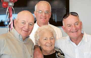 Sad loss: Mrs Bargwanna with her sons Alf, John and Harry.