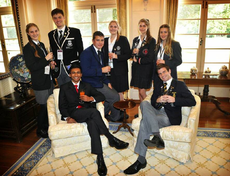 Youth voice: Student representatives at the Governor-General's afternoon tea.