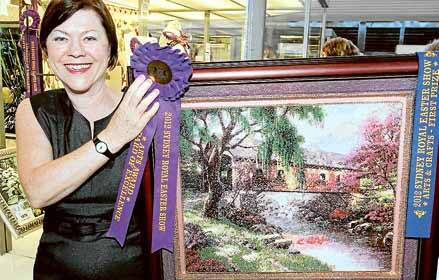 Intricate work: Maris Cummins used 160,000 beads for her winning piece. 