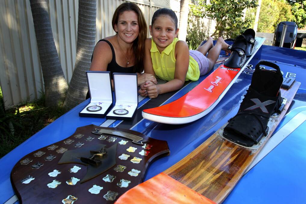 Winning feeling: Leanne Campbell and daughter Abby have won Australian waterski titles. Picture: Lisa McMahon