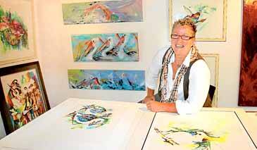Bold colours: Wanda Stafford of Bundeena will exhibit in her first Art Trail this Sunday, May 6. Picture: Lisa McMahon