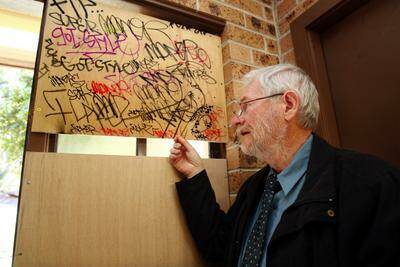 Counting the cost: Menai-Illawong Uniting Church minister Reverend Ron French said intruders vandalised the church grounds six times in a single fortnight. Pictures: Jane Dyson