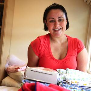 Donations welcome: Tamara Rockstro-Groom with some of the goods she passes on to those in need. Picture: James Alcock