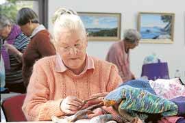 Knitting warm gifts for the needy