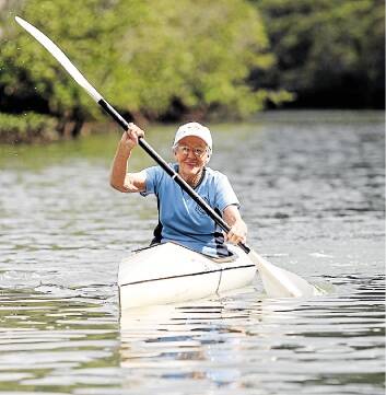 Indestructible: Joan Morison, 81, completed the recent 111 kilometre Hawkesbury Canoe Classic (Windsor to Brooklyn). Picture: Chris Lane