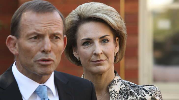 Prime Minister Tony Abbott with WA Senator Michaelia Cash, Minister assisting the Prime Minister for women. Photo: Penny Bradfield