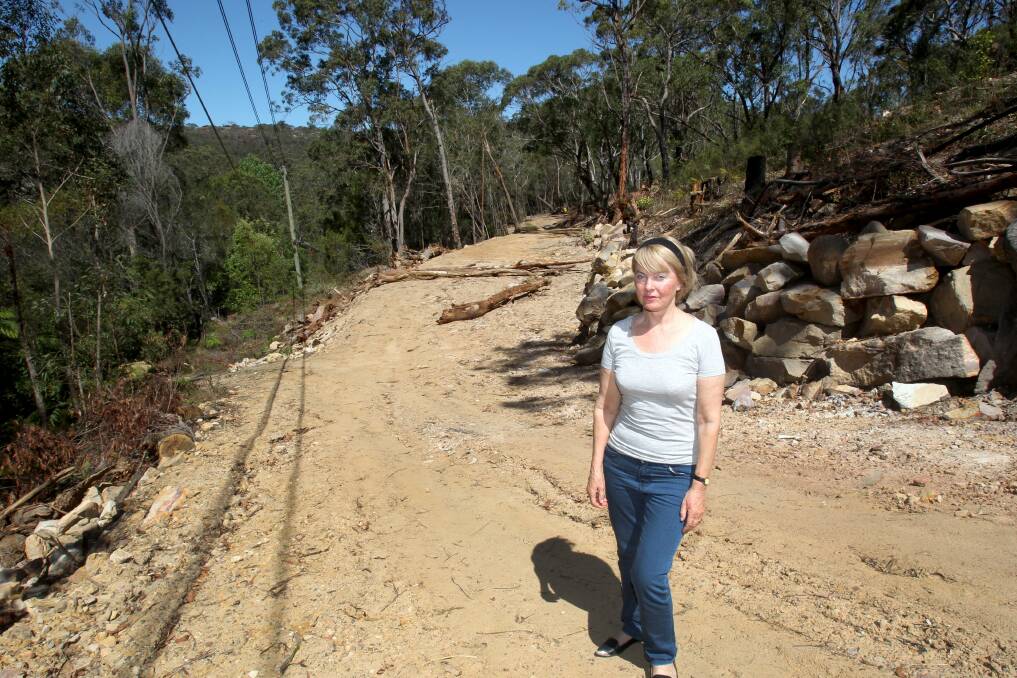 Rezoning concerns: Janine Burns on land at Barden Ridge that has been cleared for development.Picture: Lisa McMahon.