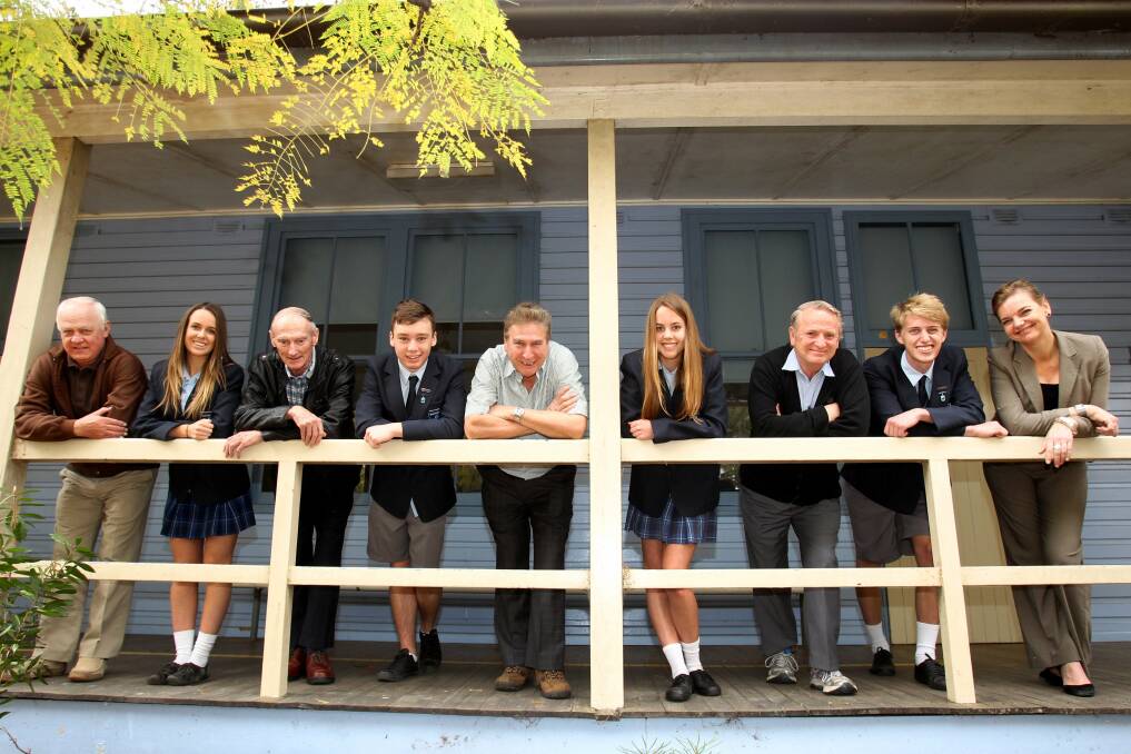 The old schoolyard: Past and present students of The Jannali High School met recently to reminisce about the good old days. Picture: Lisa McMahon
