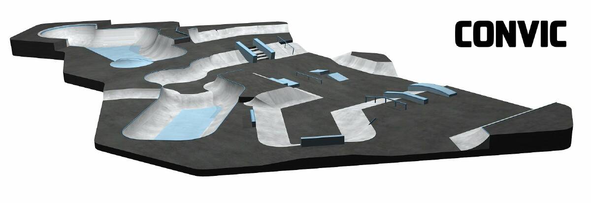 Many zones: The design of the skate park to be built in Greenhills Parklands.