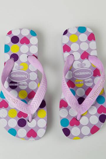 Christmas Gift Guide 2011 -  For Little girl Mia Elliott  - Havaianas childrens thongs with coloured dots pattern. SMH SUPPLEMENTS Stylist Erin Cunneen and Photo: Domino Postiglione