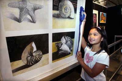 Impressive talent: Zoe Wong, of Penshurst, was inspired by a hot day to create this shell artwork. 