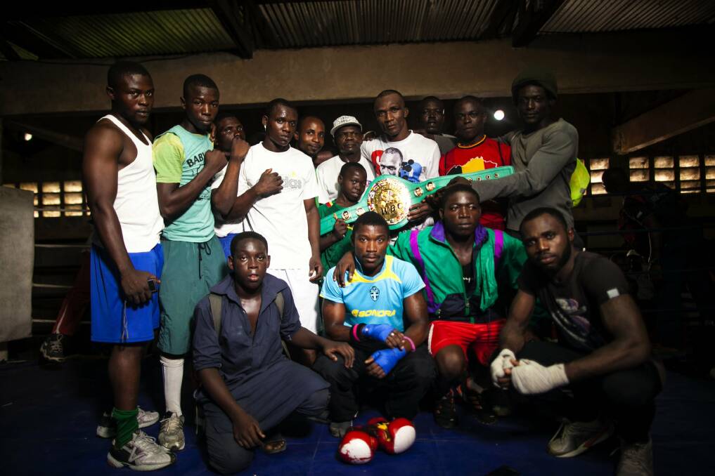 Upcoming Cameroon boxers at Bika's old gym